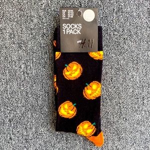 3/$18 Halloween Jack-O-Lantern Funny Novelty Crew Socks - Brand New